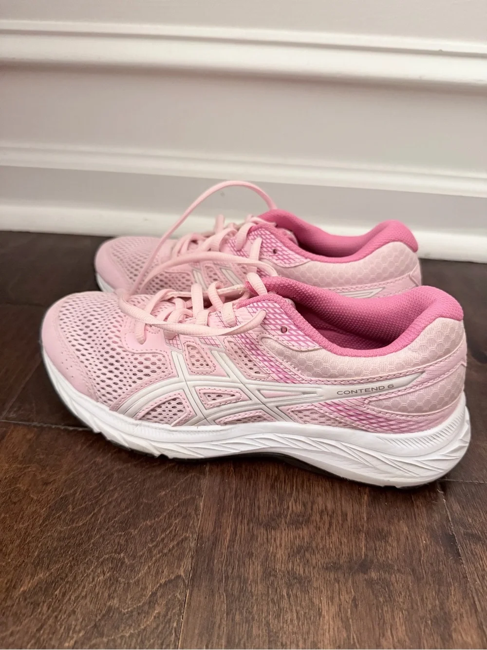 ASICS Girls Gel Contend 6 Cotton Candy Running Sneakers Shoes Size 4 Y